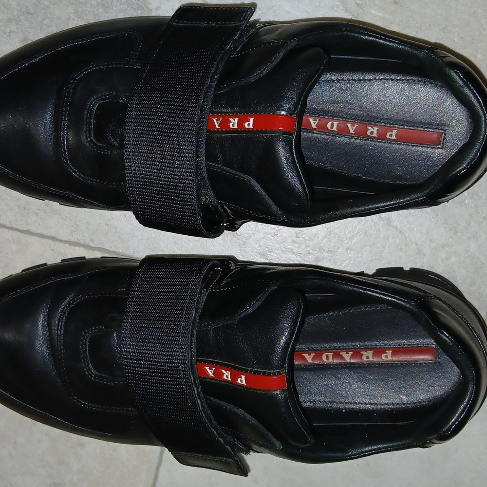 Prada Black Sneakers with Chunky Sole and Slip-On Design - Picture 2 of 8